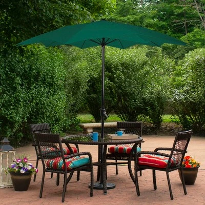 Northlight 8.5ft Outdoor Patio Lotus Umbrella With Hand Crank, Green 3 Northlight 8.5ft Outdoor Patio Lotus Umbrella With Hand Crank, Green