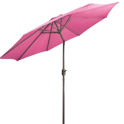 Northlight 9ft Outdoor Patio Market Umbrella With Hand Crank And Tilt, Pink 6 Northlight 9ft Outdoor Patio Market Umbrella With Hand Crank And Tilt, Pink - Image 4