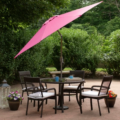 Northlight 9ft Outdoor Patio Market Umbrella With Hand Crank And Tilt, Pink 4 Northlight 9ft Outdoor Patio Market Umbrella With Hand Crank And Tilt, Pink - Image 2