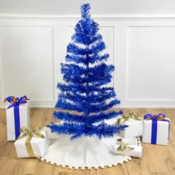 Northlight Artificial Tinsel Christmas Tree - 3' - Blue - Unlit