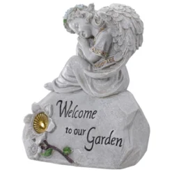 Northlight 9.25" Gray Solar Powered "Welcome To Our Garden" Angel Outdoor Garden Statue 9 Northlight 9.25" Gray Solar Powered "Welcome To Our Garden" Angel Outdoor Garden Statue -Northlight GUEST 8d5e1a20 49ff 4891 8e08 8cd80b37ae3b
