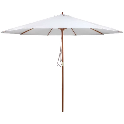 Northlight Outdoor Patio Market Umbrella With Wooden Pole - 8.5' - White 7 Northlight Outdoor Patio Market Umbrella With Wooden Pole - 8.5' - White - Image 5