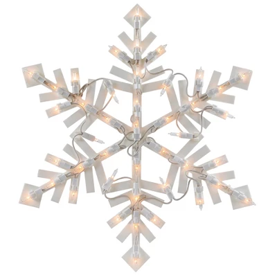 Northlight 15.5" White Lighted Snowflake Christmas Outdoor Window Silhouette 4 Northlight 15.5" White Lighted Snowflake Christmas Outdoor Window Silhouette - Image 2