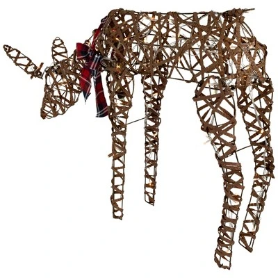 Northlight 35" LED Lighted Feeding Rattan Reindeer Outdoor Christmas Decoration 6 Northlight 35" LED Lighted Feeding Rattan Reindeer Outdoor Christmas Decoration - Image 4