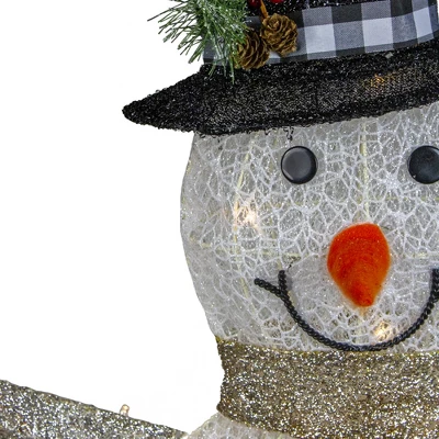 Northlight 49" White And Black LED Lighted Snowman With Top Hat Christmas Outdoor Decoration 4 Northlight 49" White And Black LED Lighted Snowman With Top Hat Christmas Outdoor Decoration - Image 2
