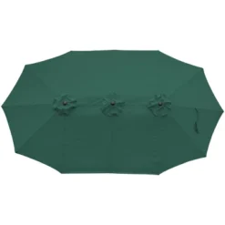 Northlight 15' Outdoor Patio Market Umbrella With Hand Crank, Green