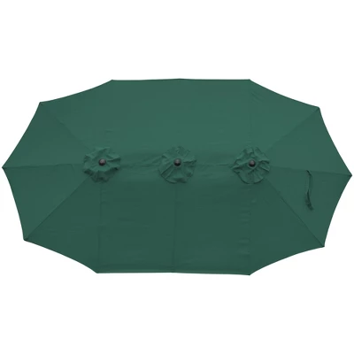 Northlight 15' Outdoor Patio Market Umbrella With Hand Crank, Green 3 Northlight 15' Outdoor Patio Market Umbrella With Hand Crank, Green