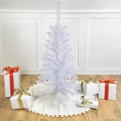 Northlight Pre-Lit Slim Woodbury White Pine Artificial Christmas Tree - 3' - Clear Lights