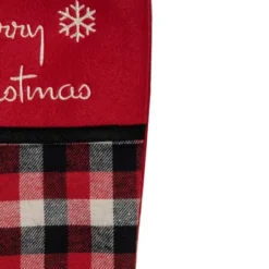 Northlight 20.5-Inch Red, Black, And White Plaid Christmas Stocking With Fleece Cuff
