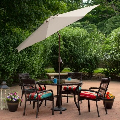 Northlight 9ft Outdoor Patio Market Umbrella With Hand Crank And Tilt - Taupe 4 Northlight 9ft Outdoor Patio Market Umbrella With Hand Crank And Tilt - Taupe - Image 2