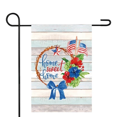 Northlight Home Sweet Home Wreath Patriotic Outdoor Garden Flag 18" X 12.5" 3 Northlight Home Sweet Home Wreath Patriotic Outdoor Garden Flag 18" X 12.5"