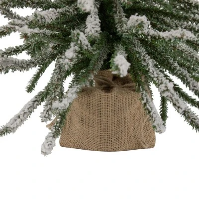 Northlight Potted Flocked Downswept Mini Village Pine Medium Artificial Christmas Tree - 2' - Unlit 7 Northlight Potted Flocked Downswept Mini Village Pine Medium Artificial Christmas Tree - 2' - Unlit - Image 5