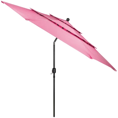 Northlight 9.75ft Outdoor Patio Market Umbrella With Hand Crank And Tilt, Pink 4 Northlight 9.75ft Outdoor Patio Market Umbrella With Hand Crank And Tilt, Pink - Image 2