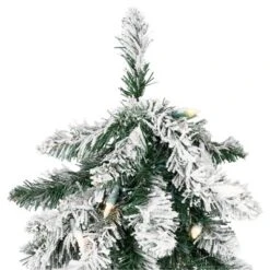 Northlight Pre-Lit Pencil Flocked Alpine Artificial Christmas Tree - 5' - Clear Lights -Northlight GUEST a1bd9b10 944d 44eb bc1b b12797e765c3