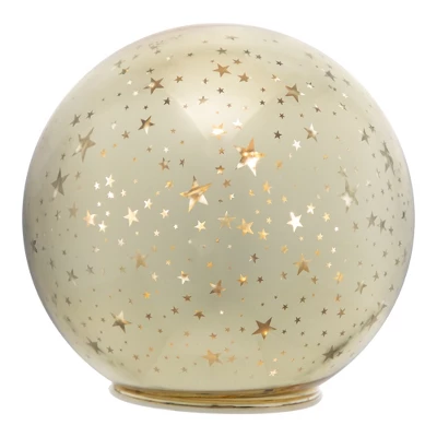 Northlight LED Lighted Stars Glass Globe Christmas Decoration - 6" - Gold 5 Northlight LED Lighted Stars Glass Globe Christmas Decoration - 6" - Gold - Image 3