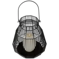 Northlight Large Geometric Iron Hurricane Candle Lantern - 11.25" - Black 10 Northlight Large Geometric Iron Hurricane Candle Lantern - 11.25" - Black -Northlight GUEST a5708759 59e2 4157 b66a 19aa8c72c286