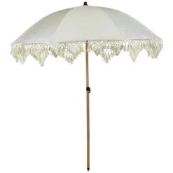 Northlight Outdoor Macrame Boho Beach Market Umbrella With Tilt - 6.5' - Cream 19 Northlight Outdoor Macrame Boho Beach Market Umbrella With Tilt - 6.5' - Cream -Northlight GUEST a57ac20d 9577 4851 ad48 1e50ce15401e