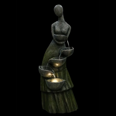 Northlight 39" Lighted Modern Faceless Woman Tiered Outdoor Garden Water Fountain 4 Northlight 39" Lighted Modern Faceless Woman Tiered Outdoor Garden Water Fountain - Image 2