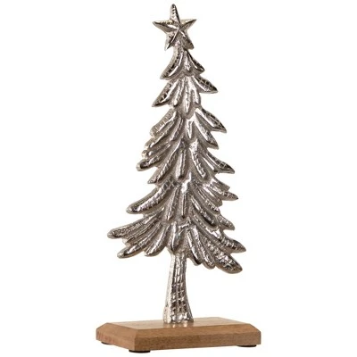 Northlight Embossed Swaying Tree Metal Christmas Decoration - 12" 4 Northlight Embossed Swaying Tree Metal Christmas Decoration - 12" - Image 2