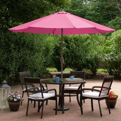 Northlight 9ft Outdoor Patio Market Umbrella With Hand Crank And Tilt, Pink 3 Northlight 9ft Outdoor Patio Market Umbrella With Hand Crank And Tilt, Pink