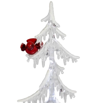 Northlight LED Lighted Acrylic Icicle Tree With Cardinals Christmas Decoration - 14" 8 Northlight LED Lighted Acrylic Icicle Tree With Cardinals Christmas Decoration - 14" - Image 6