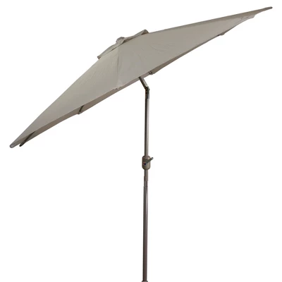 Northlight 9ft Outdoor Patio Market Umbrella With Hand Crank And Tilt - Taupe 6 Northlight 9ft Outdoor Patio Market Umbrella With Hand Crank And Tilt - Taupe - Image 4