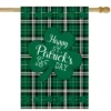 Northlight Happy St. Patrick's Day Plaid Outdoor House Flag 28" X 40"