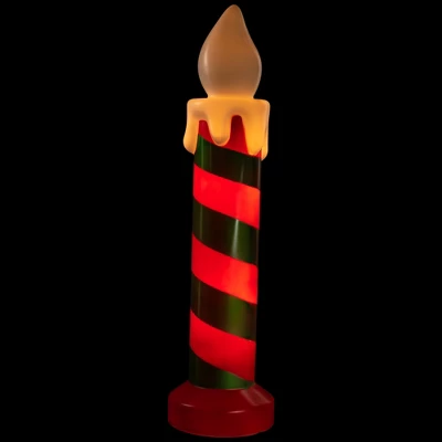 Northlight Lighted Striped Candle Blow Mold Outdoor Christmas Decoration - 40" 4 Northlight Lighted Striped Candle Blow Mold Outdoor Christmas Decoration - 40" - Image 2