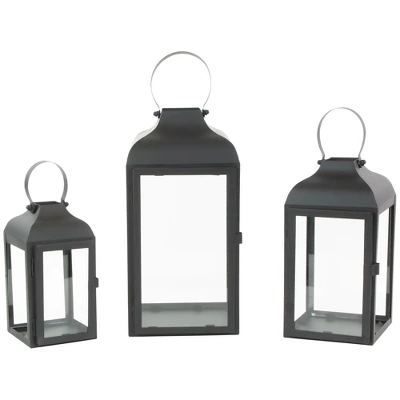 Northlight Set Of 3 Black Traditional Style Candle Lanterns 12.75" 5 Northlight Set Of 3 Black Traditional Style Candle Lanterns 12.75" - Image 3