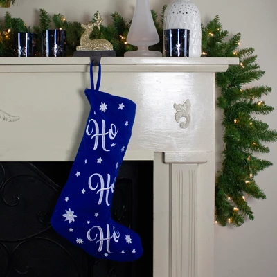 Northlight 18" LED Blue Stocking "Ho, Ho, Ho" With White Snowflakes 3 Northlight 18" LED Blue Stocking "Ho, Ho, Ho" With White Snowflakes