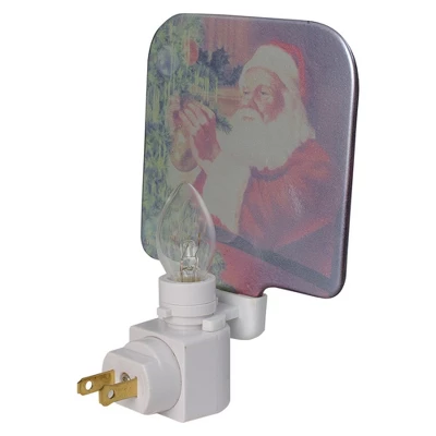 Northlight 6" Norman Rockwell 'Santa Trimming Tree' Glass Christmas Night Light 4 Northlight 6" Norman Rockwell 'Santa Trimming Tree' Glass Christmas Night Light - Image 2
