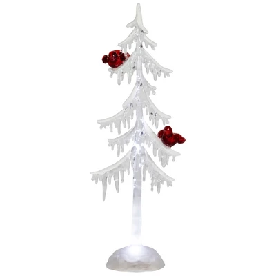 Northlight LED Lighted Acrylic Icicle Tree With Cardinals Christmas Decoration - 14" 3 Northlight LED Lighted Acrylic Icicle Tree With Cardinals Christmas Decoration - 14"