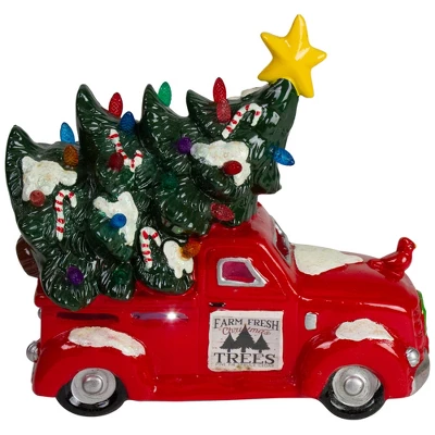Northlight LED Lighted Vintage Truck With Tree Christmas Decoration - 8" - Red 3 Northlight LED Lighted Vintage Truck With Tree Christmas Decoration - 8" - Red