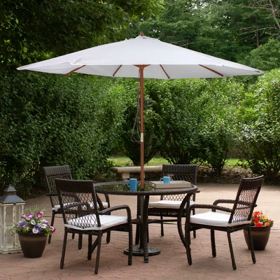 Northlight Outdoor Patio Market Umbrella With Wooden Pole - 8.5' - White 3 Northlight Outdoor Patio Market Umbrella With Wooden Pole - 8.5' - White
