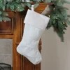 Northlight Quilted Christmas Stocking With Velvet Cuff - 19" - Cream And White -Northlight GUEST b6c4e9f6 9c7d 4cde afcf 9b4d5e9fcb09