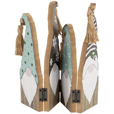 Northlight Wooden Gnomes Hinged Christmas Decoration - 10.75" 7 Northlight Wooden Gnomes Hinged Christmas Decoration - 10.75" - Image 5