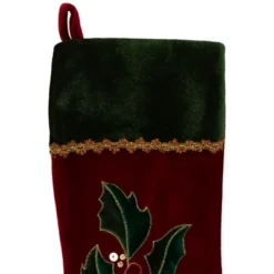 Northlight 21" Red And Green Holly Embroidered Velvet Christmas Stocking 9 Northlight 21" Red And Green Holly Embroidered Velvet Christmas Stocking -Northlight GUEST b8704928 454e 47db 9d69 35e454167e23