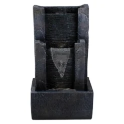Northlight 23.5" Black And Gray Modern Lighted Three-tier Outdoor Garden Water Fountain 11 Northlight 23.5" Black And Gray Modern Lighted Three-tier Outdoor Garden Water Fountain -Northlight GUEST bd0f4bad e299 4550 afe6 f0c788f2bbe2