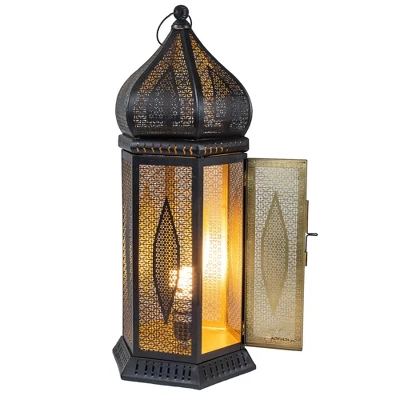 Northlight 23.5" Black And Gold Moroccan Style Lantern Table Lamp 4 Northlight 23.5" Black And Gold Moroccan Style Lantern Table Lamp - Image 2