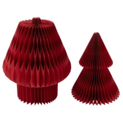 Northlight Tall Foldable Accordion Honeycomb Paper Christmas Tree - 4' - Red -Northlight GUEST bd95f9af 4532 4b44 8db9 7fbfdb1b8828