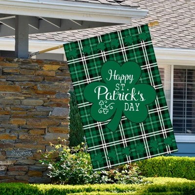 Northlight Happy St. Patrick's Day Plaid Outdoor House Flag 28" X 40" 4 Northlight Happy St. Patrick's Day Plaid Outdoor House Flag 28" X 40" - Image 2