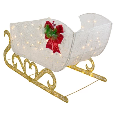 Northlight 48" LED Lighted Glitter Reindeer With Sleigh Outdoor Christmas Decoration 8 Northlight 48" LED Lighted Glitter Reindeer With Sleigh Outdoor Christmas Decoration - Image 6