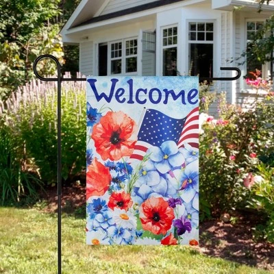 Northlight Welcome Patriotic Americana Outdoor Floral Garden Flag 18" X 12.5" 4 Northlight Welcome Patriotic Americana Outdoor Floral Garden Flag 18" X 12.5" - Image 2
