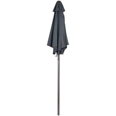 Northlight 7.5ft Outdoor Patio Market Umbrella With Hand Crank, Gray 5 Northlight 7.5ft Outdoor Patio Market Umbrella With Hand Crank, Gray - Image 3