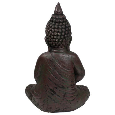 Northlight 17.5" Dark Brown Meditating Buddha Outdoor Garden Statue 6 Northlight 17.5" Dark Brown Meditating Buddha Outdoor Garden Statue - Image 4