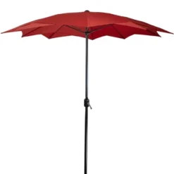 Northlight 8.85ft Outdoor Patio Lotus Umbrella With Hand Crank, Terracotta -Northlight GUEST c57e715a 09f4 455b b9d1 2f7a2273f478