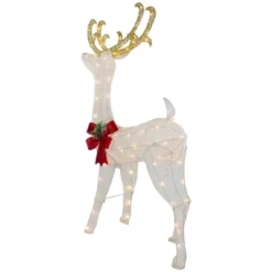Northlight 48" LED Lighted Glitter Reindeer With Sleigh Outdoor Christmas Decoration 13 Northlight 48" LED Lighted Glitter Reindeer With Sleigh Outdoor Christmas Decoration -Northlight GUEST c84823ba 21b3 4918 8a8d 44768bc82b54