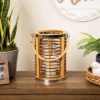 Northlight Rattan Glass Candle Lantern With Jute Handle - 11.5" 2 Northlight Rattan Glass Candle Lantern With Jute Handle - 11.5" -Northlight GUEST ca258de8 8f7d 4fac 9d6a 054372684d47