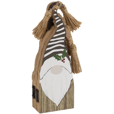 Northlight Wooden Gnomes Hinged Christmas Decoration - 10.75" 8 Northlight Wooden Gnomes Hinged Christmas Decoration - 10.75" - Image 6