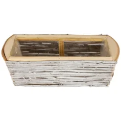 Northlight Wooden Log And Twig Flower Box Planters - 11.75" - Set Of 2 -Northlight GUEST cfa4209b 0266 4290 b22c ac5d4abc2cea